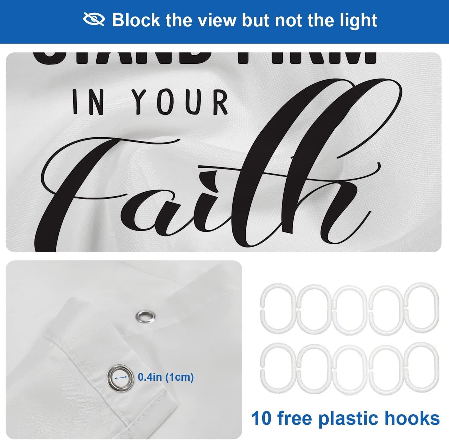 Stand Firm In Your Faith Christian Shower Curtain claimedbygoddesigns