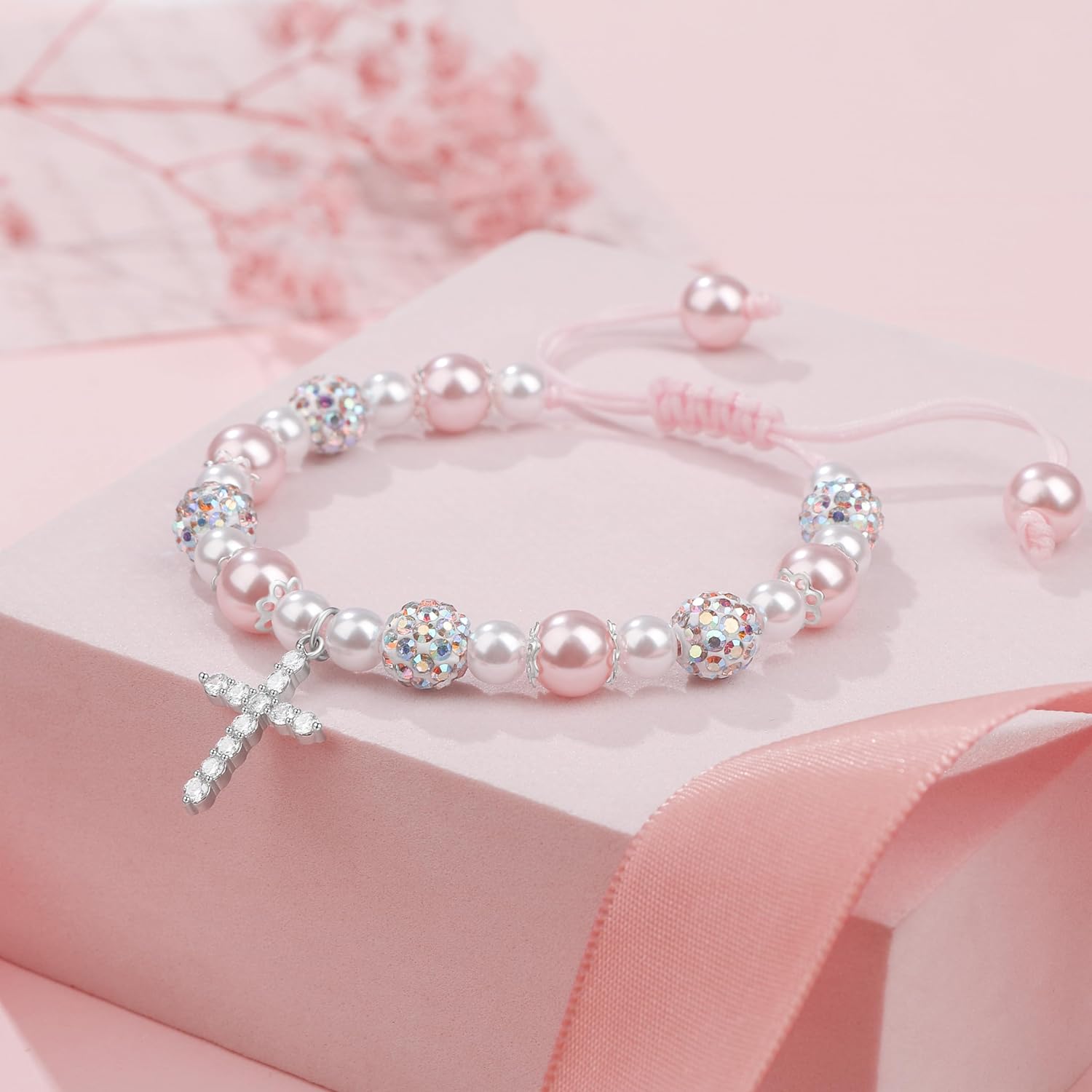 Christian Cross Bracelet Perfect Baptism, Holy Communion, Confirmation Gift for Young Girls claimedbygoddesigns