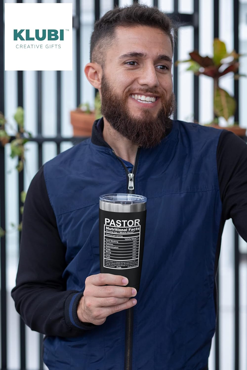 Pastor Nutrition Facts Christian 20oz Stainless Steel Travel Tumbler claimedbygoddesigns