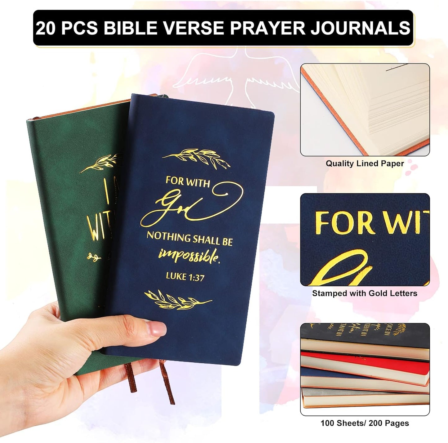 10/20/30/40 sets Bible Verse Prayer Christian Journals with pens Gift Idea claimedbygoddesigns