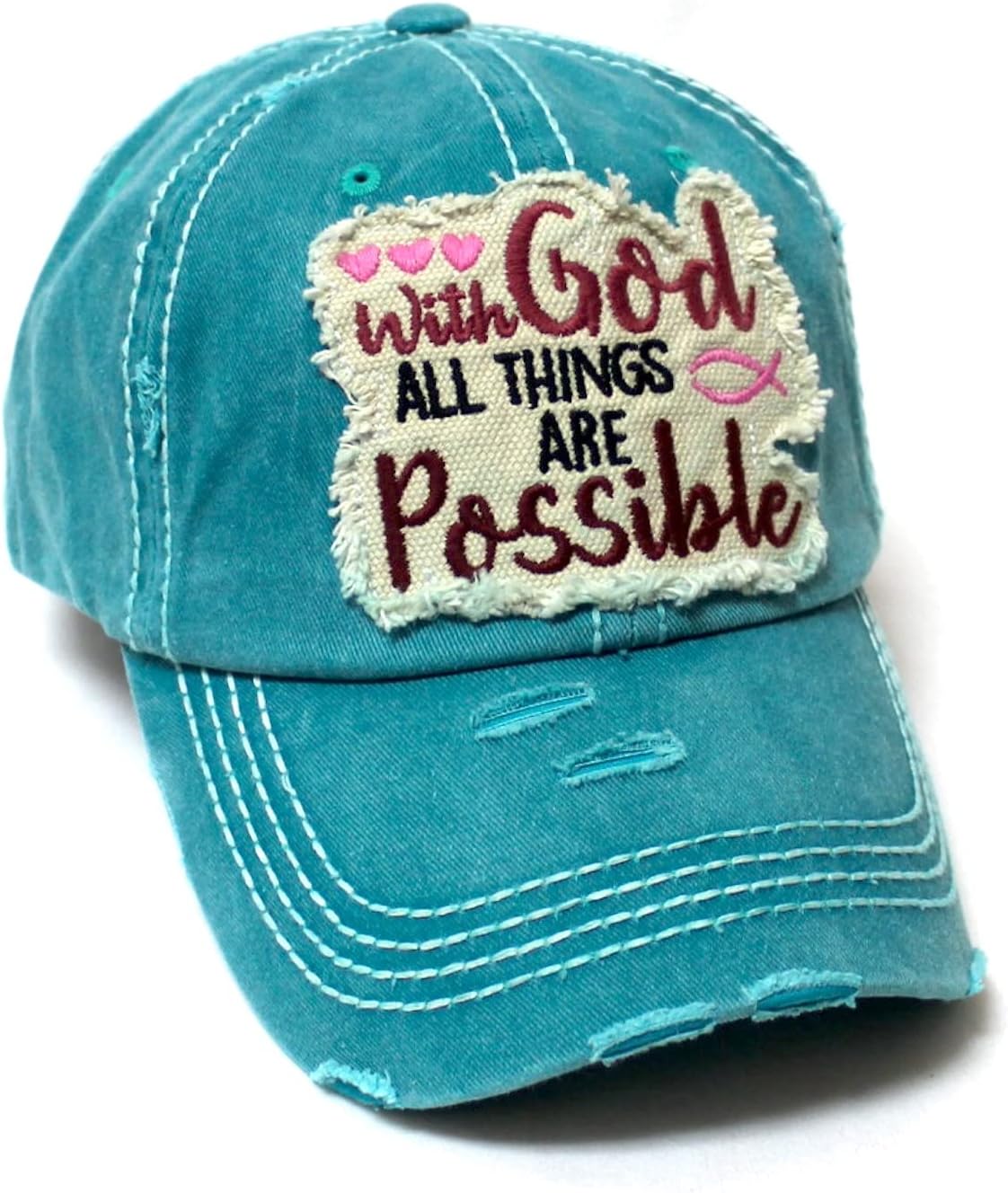 With God All Things Are Possible Christian Hat claimedbygoddesigns