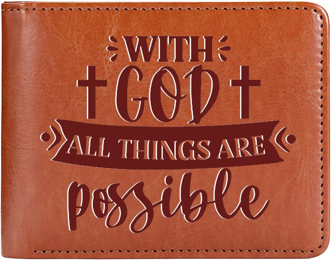 With God All Things Are Possible Leather Christian Wallet claimedbygoddesigns