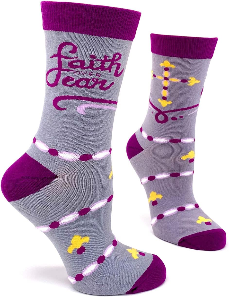 Faith Over Fear Christian Socks Christian Gift Idea claimedbygoddesigns