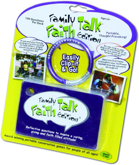 Continuum Games Family Talk Faith Edition by Around the Table Games - Portable, Meaningful Conversation Starters Blue Christian Game claimedbygoddesigns