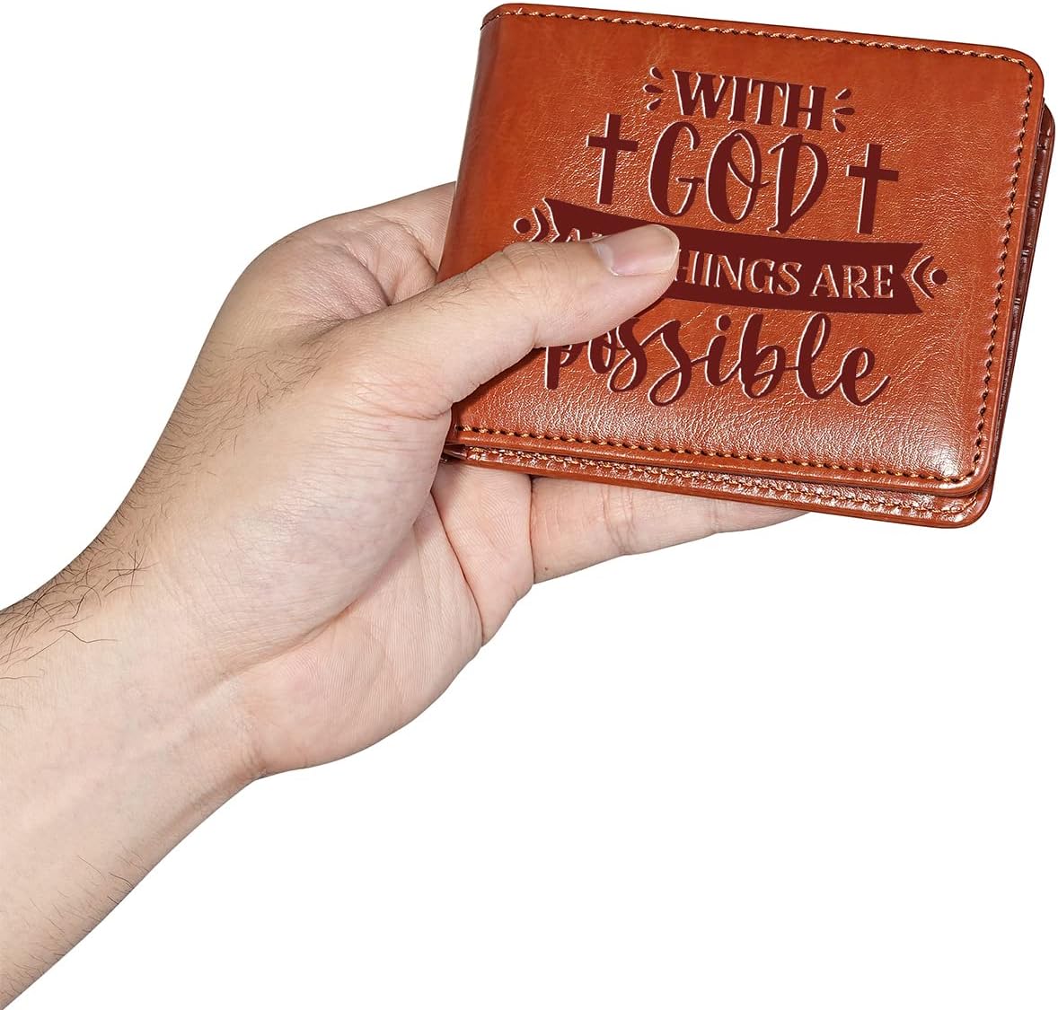 With God All Things Are Possible Leather Christian Wallet claimedbygoddesigns