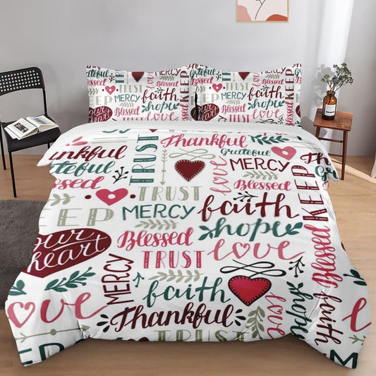 Faith Hope Love Christian Comforter Set claimedbygoddesigns