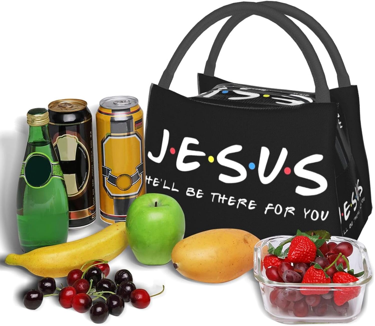 Jesus He'll Be There For You Christian Lunch Bag claimedbygoddesigns