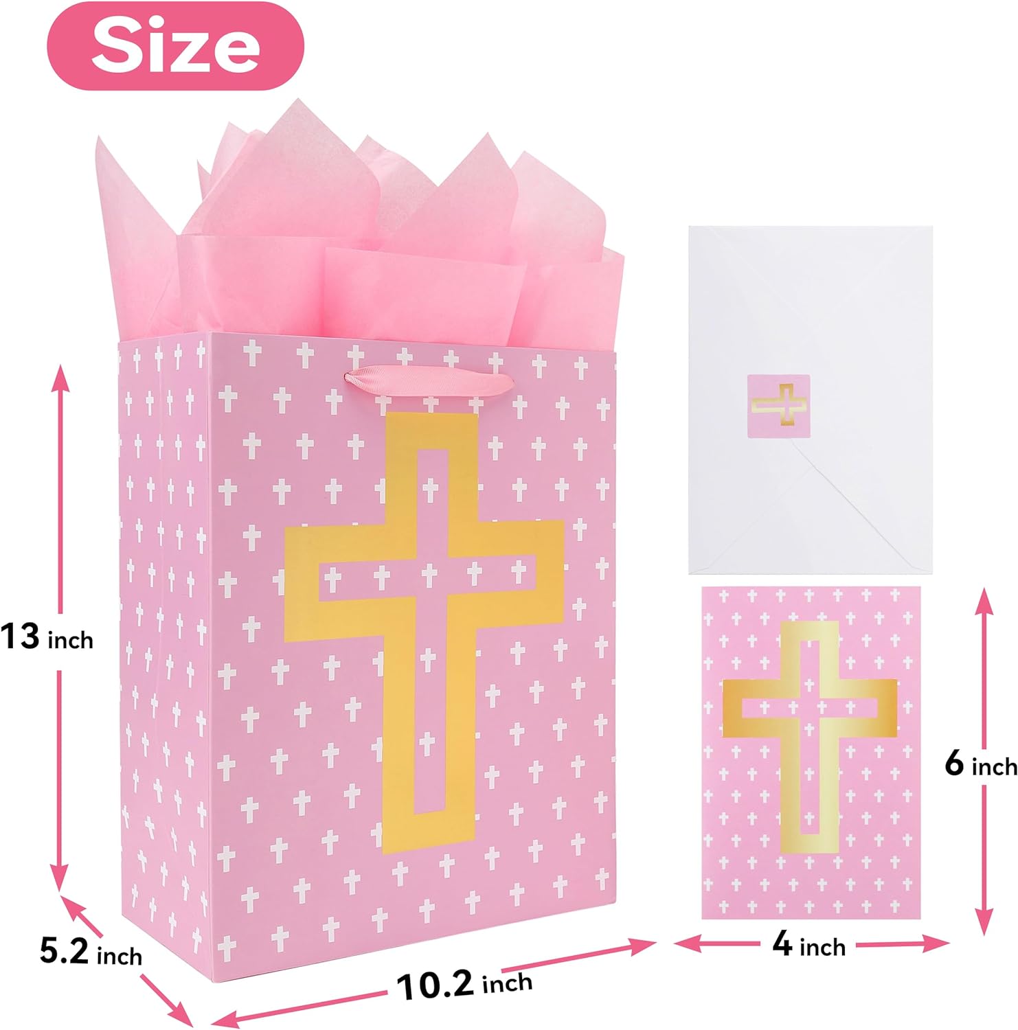 Cross Gift Bag Set for Special Occasions, Baptisms, Holy Communion, Confirmation claimedbygoddesigns