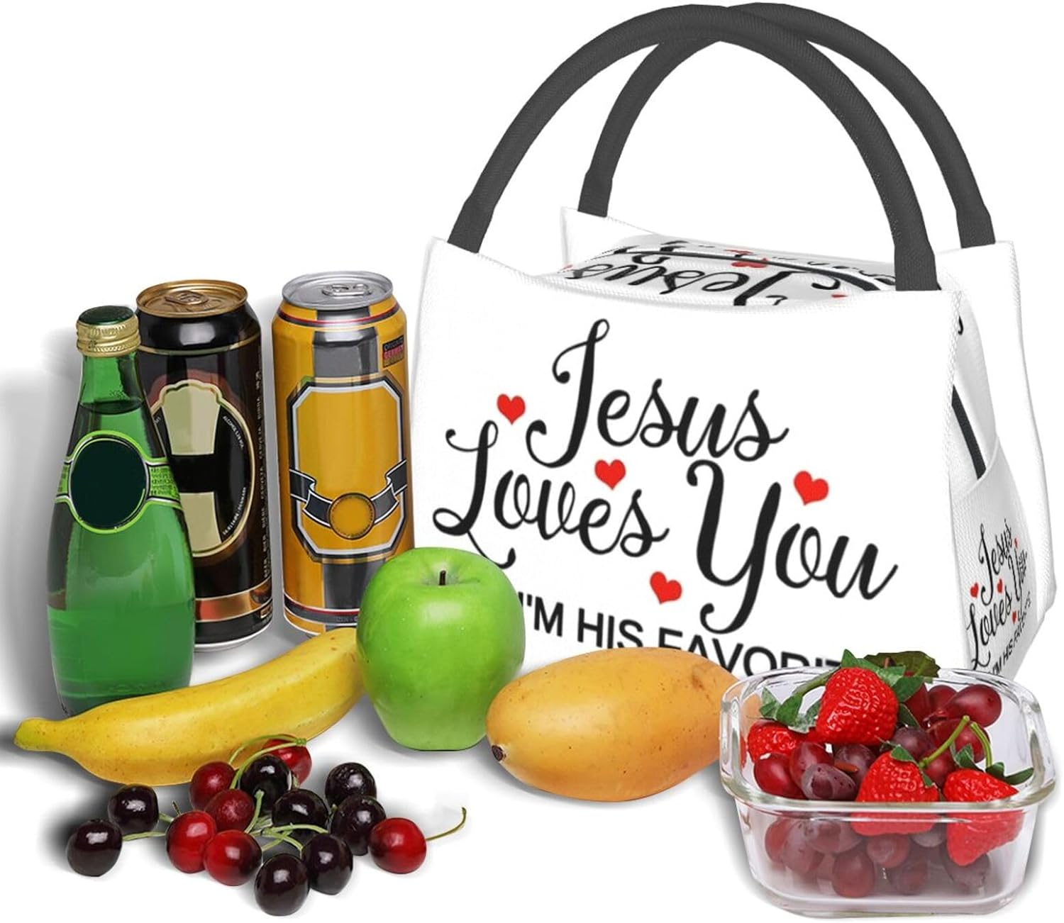 Jesus Loves You But I'm HIs Favorite Christian Lunch Bag claimedbygoddesigns