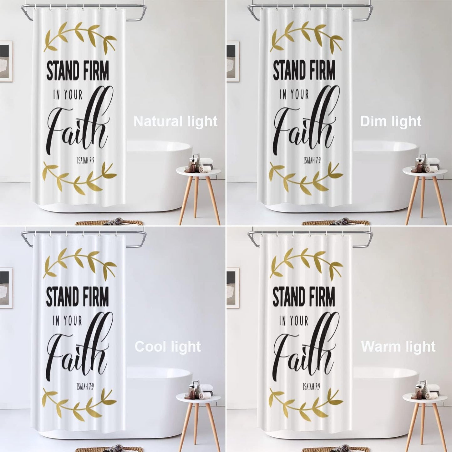 Stand Firm In Your Faith Christian Shower Curtain claimedbygoddesigns