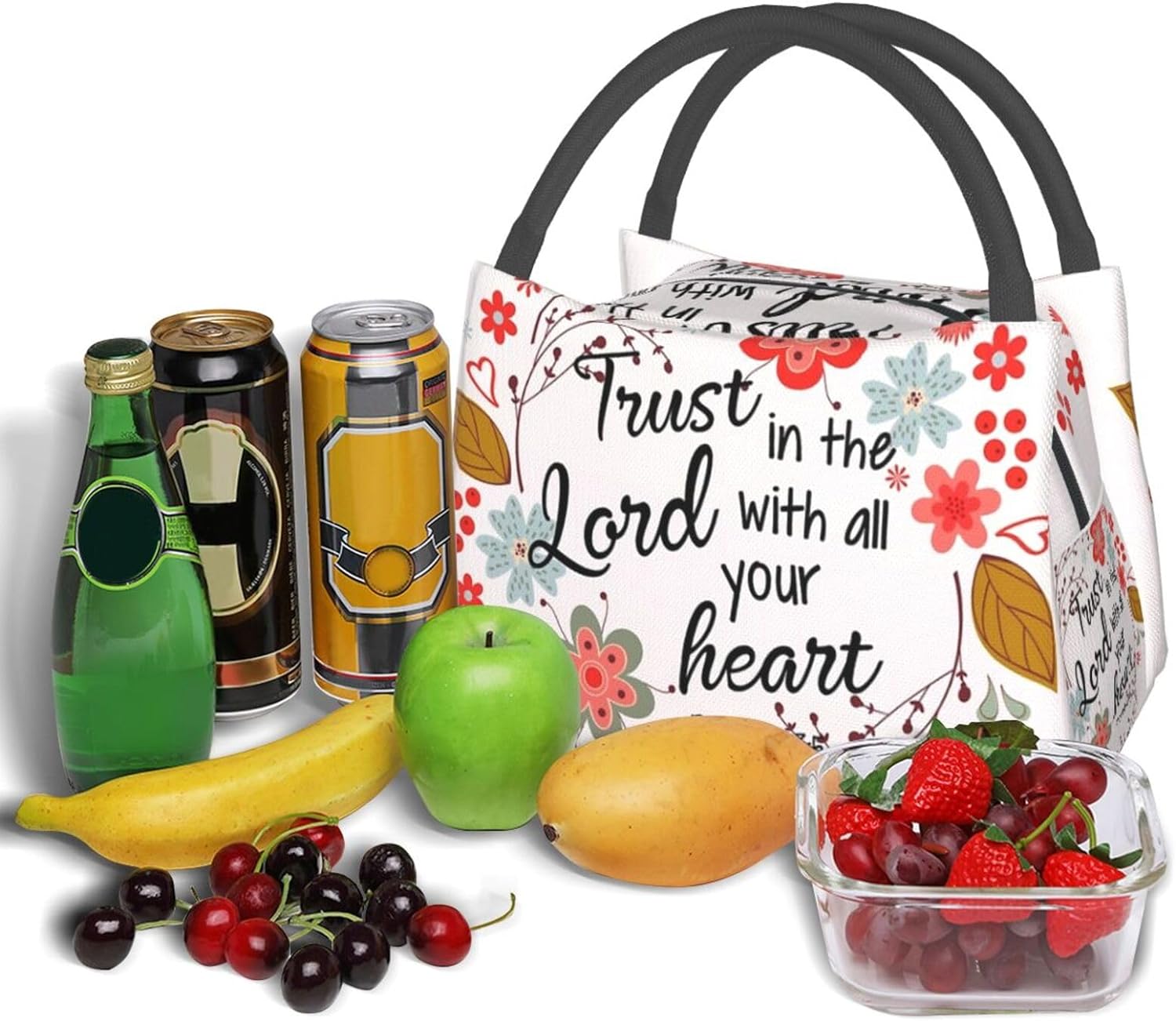 Trust In The Lord With All Your Heart Christian Lunch Bag claimedbygoddesigns