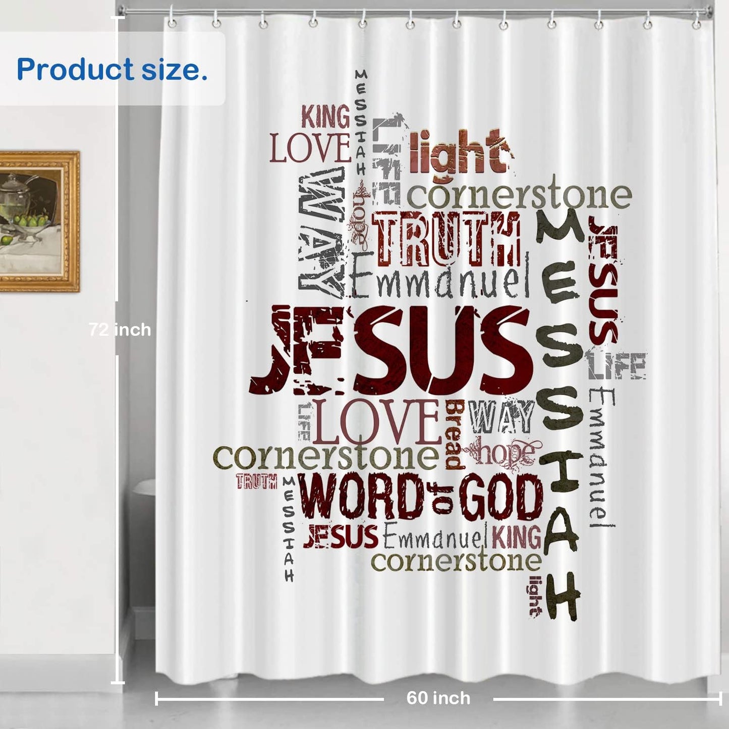 Jesus Christian Shower Curtain claimedbygoddesigns