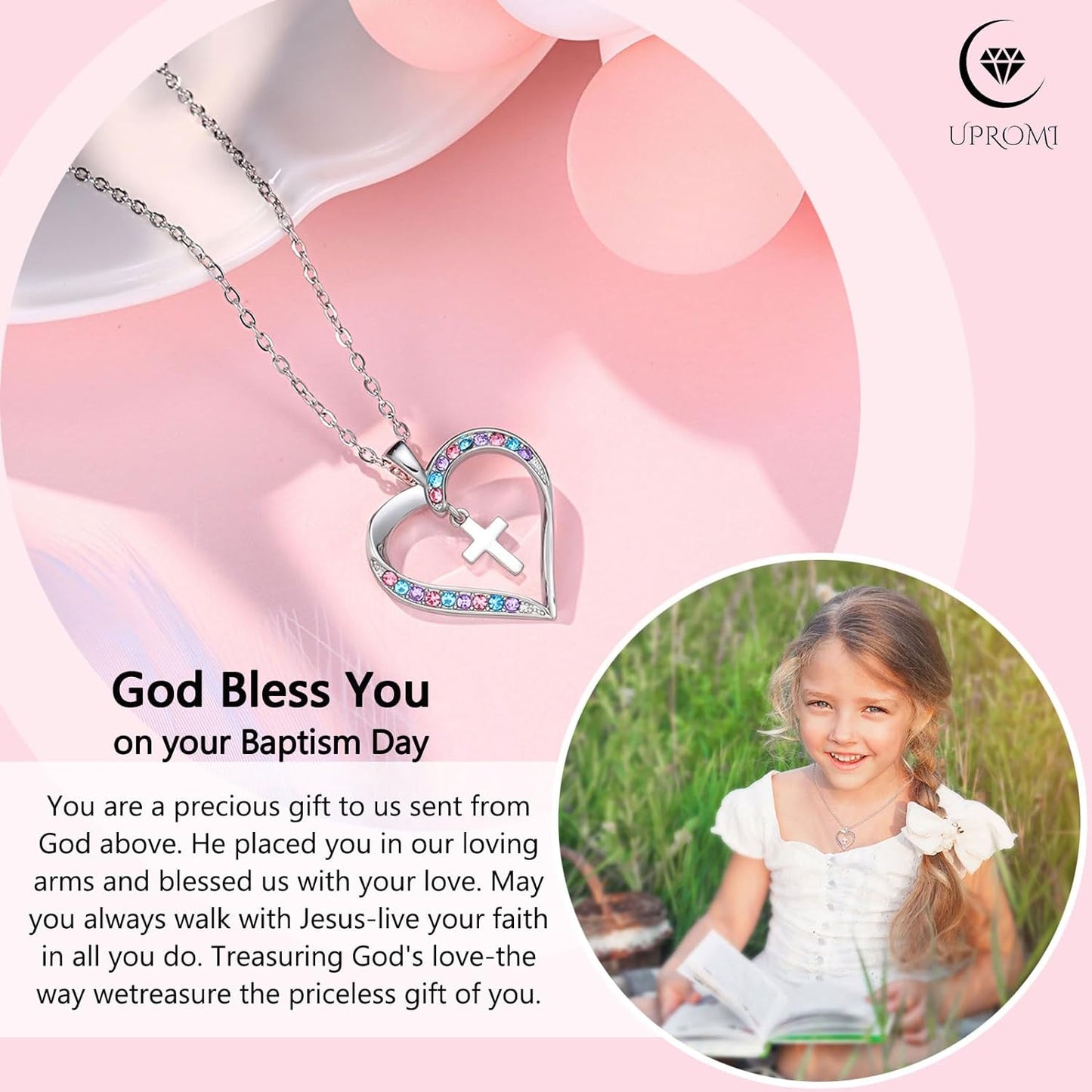 Cross Necklace  Perfect Gift for Girls Special Occasions, Baptisms, Holy Communion claimedbygoddesigns