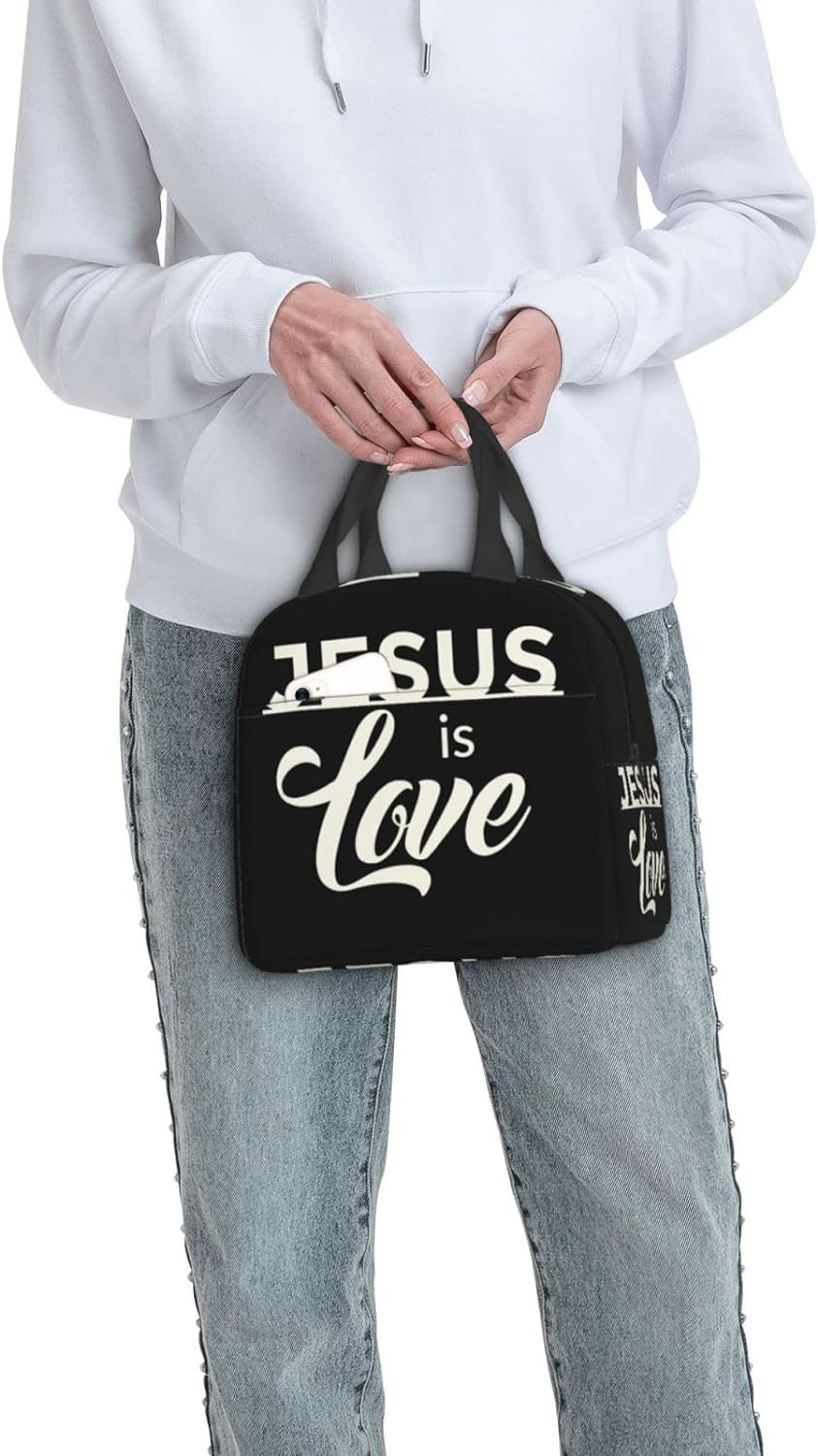 Jesus Is Love Christian Lunch Bag claimedbygoddesigns