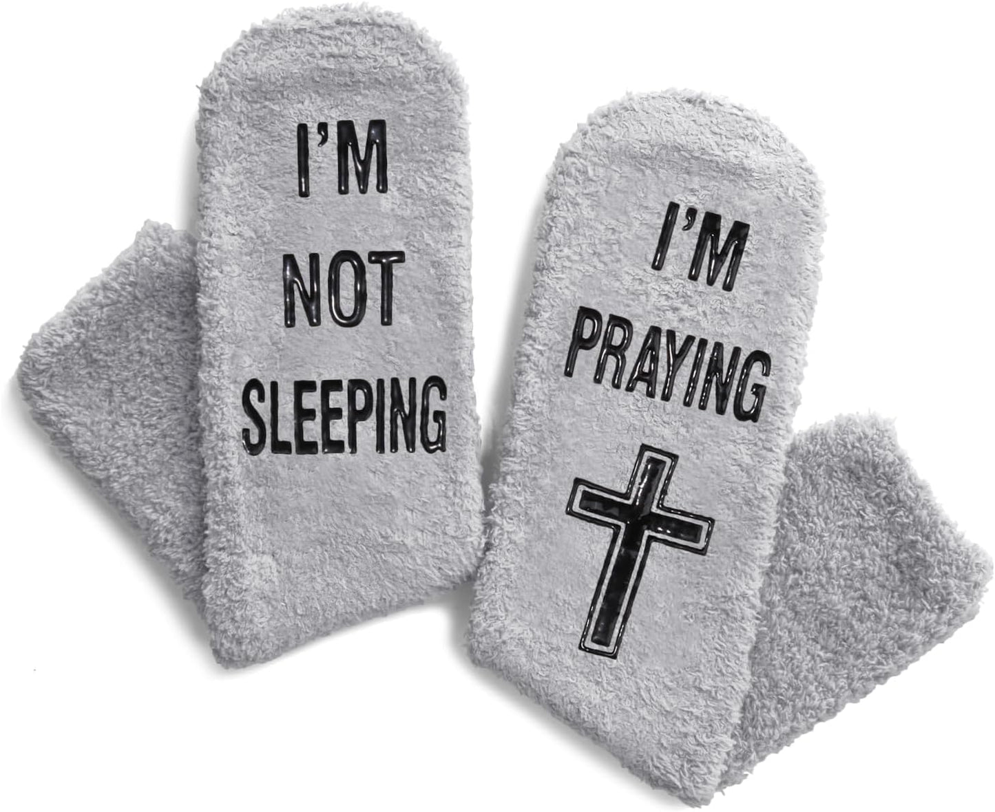 I'm Not Sleeping I'm Praying Funny Christian Socks Christian Gift Idea claimedbygoddesigns