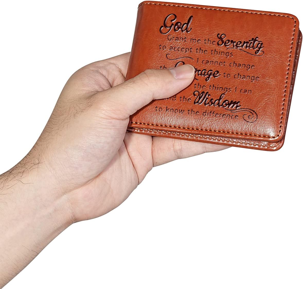 Serenity Prayer Leather Christian Wallet claimedbygoddesigns