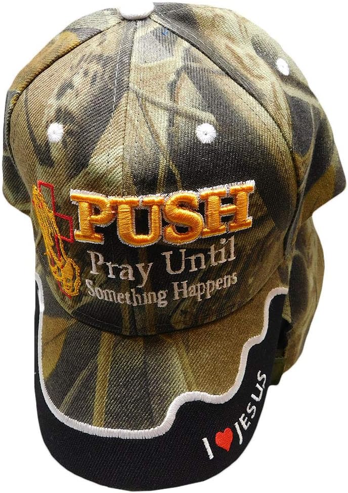 PUSH: Pray Until Something Happens I Love Jesus Christian Hat claimedbygoddesigns