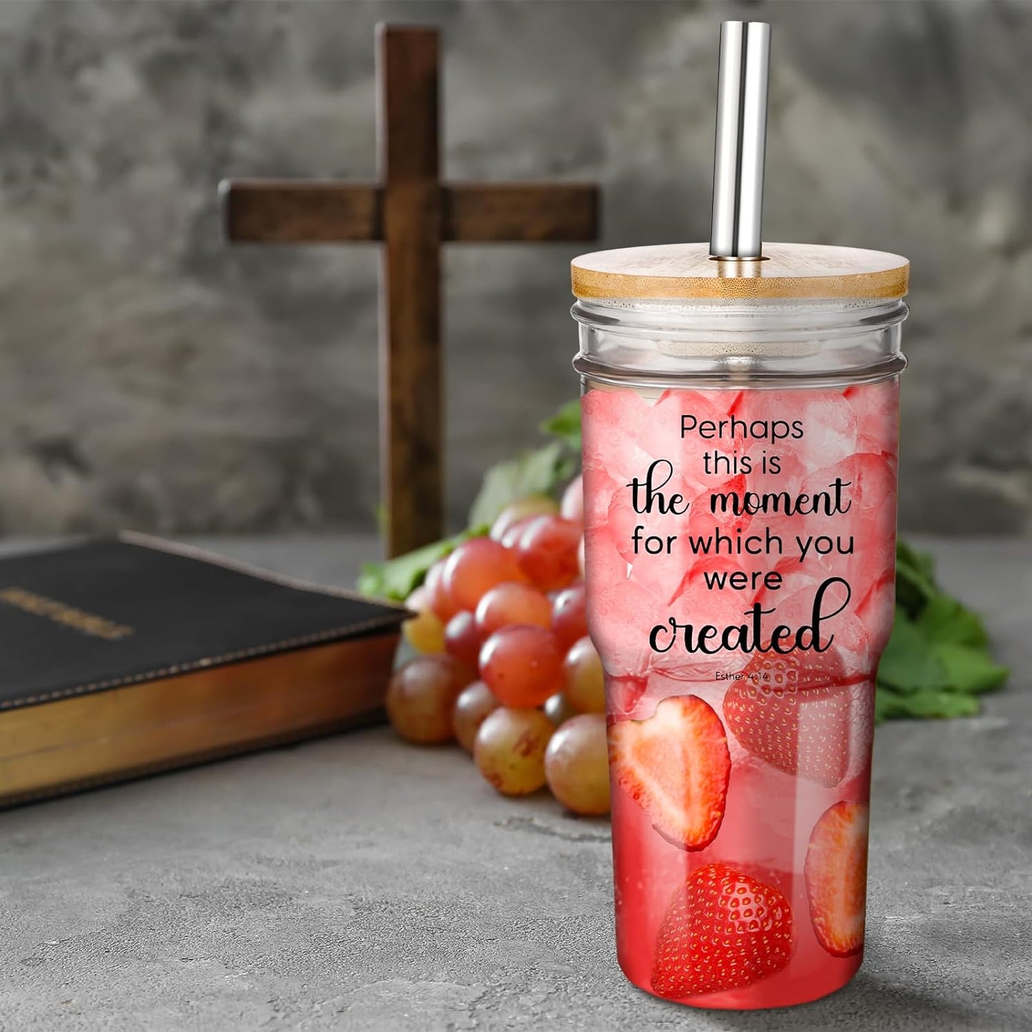 6pc Christian Tumbler Gift Set 24oz claimedbygoddesigns