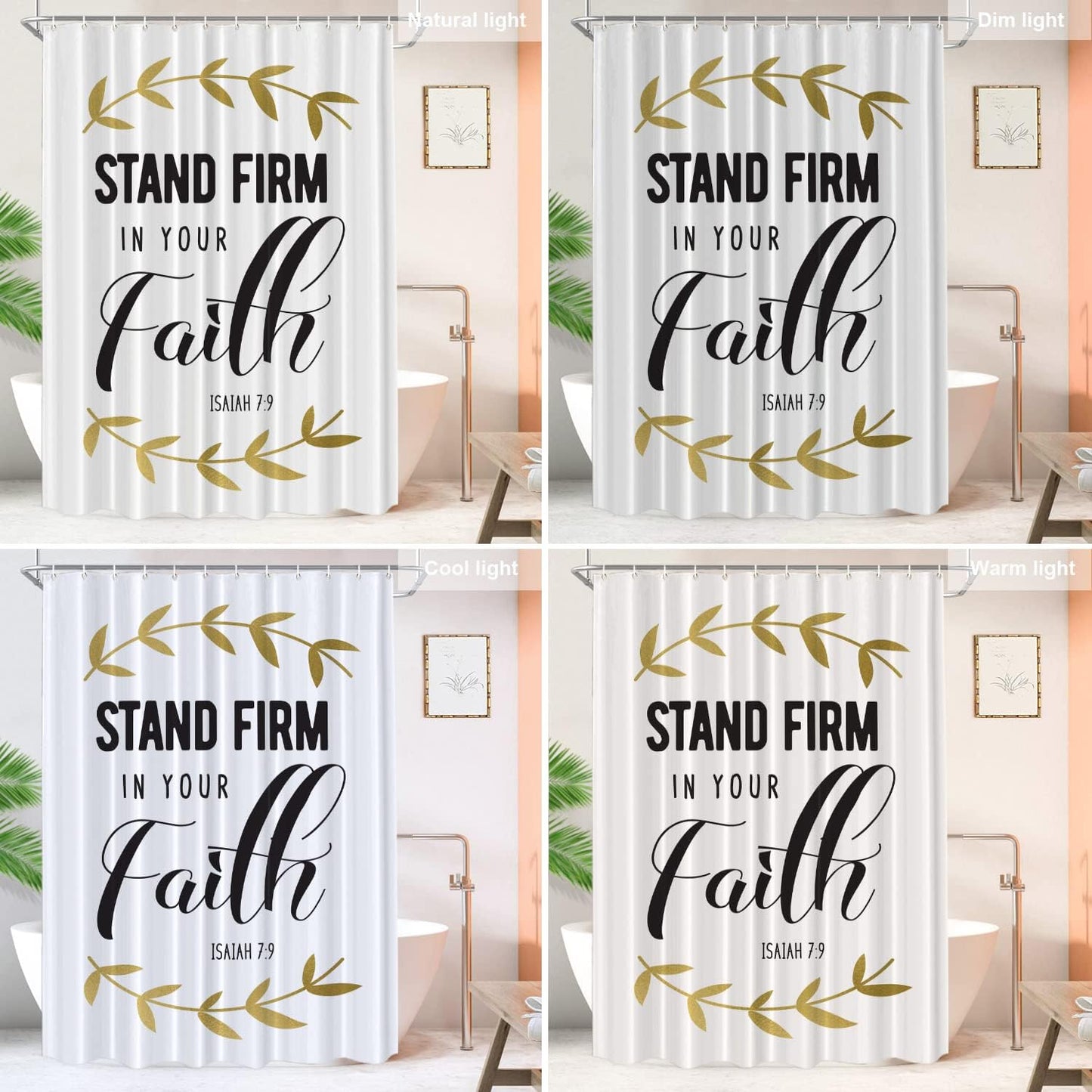 Stand Firm In Your Faith Christian Shower Curtain claimedbygoddesigns