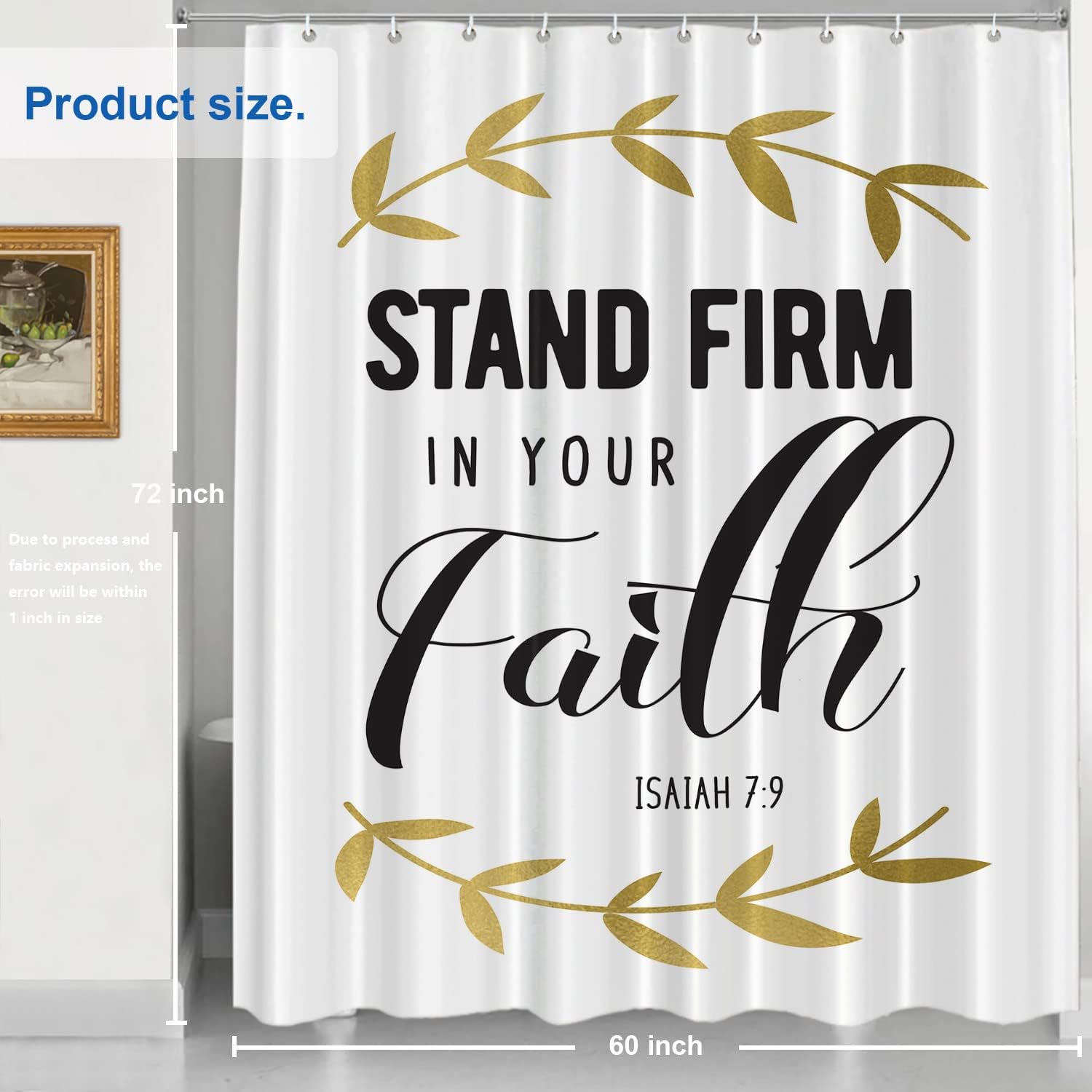 Stand Firm In Your Faith Christian Shower Curtain claimedbygoddesigns