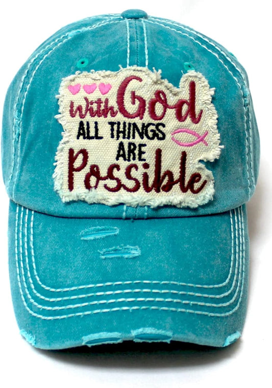 With God All Things Are Possible Christian Hat claimedbygoddesigns