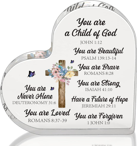 You Are A Child Of God Acrylic Heart Christian Gift Idea claimedbygoddesigns