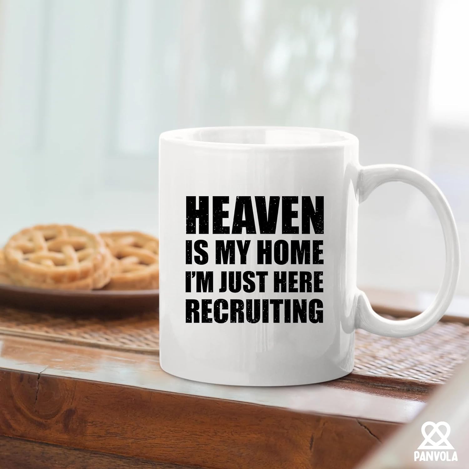 Heaven Is My Home I'm Just Here Recruiting Funny Christian White Ceramic Mug11 oz claimedbygoddesigns