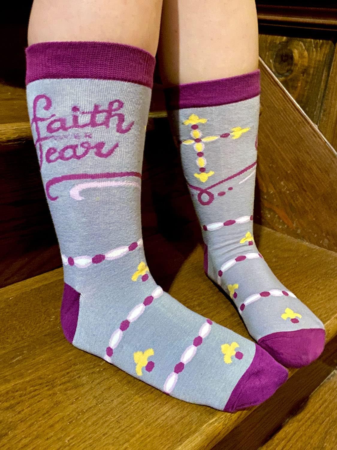 Faith Over Fear Christian Socks Christian Gift Idea claimedbygoddesigns
