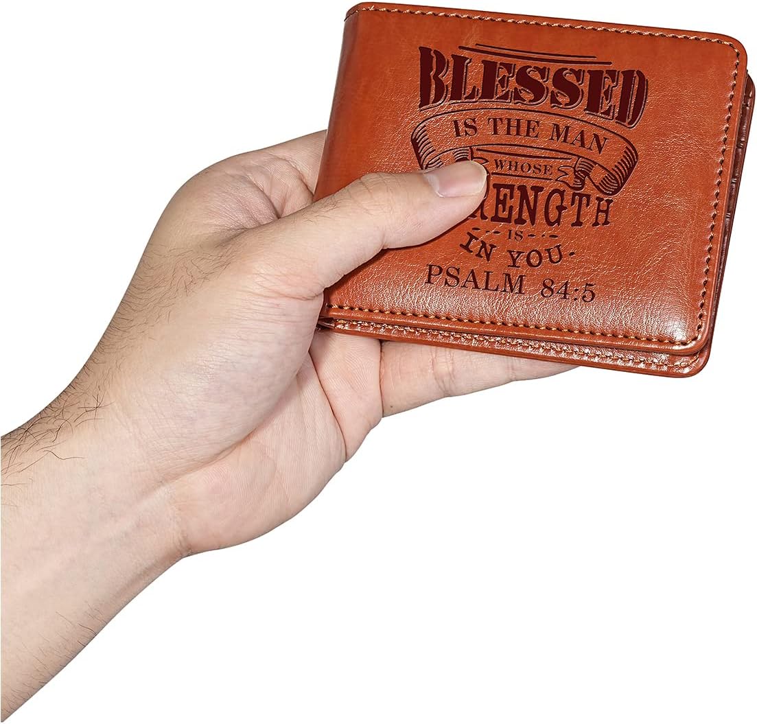 Blessed Is The Man Christian Leather Wallet claimedbygoddesigns