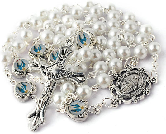 Rosary Necklace packed in Velvet Gift Bag with Rosary Pray Card Christian Gift Idea claimedbygoddesigns