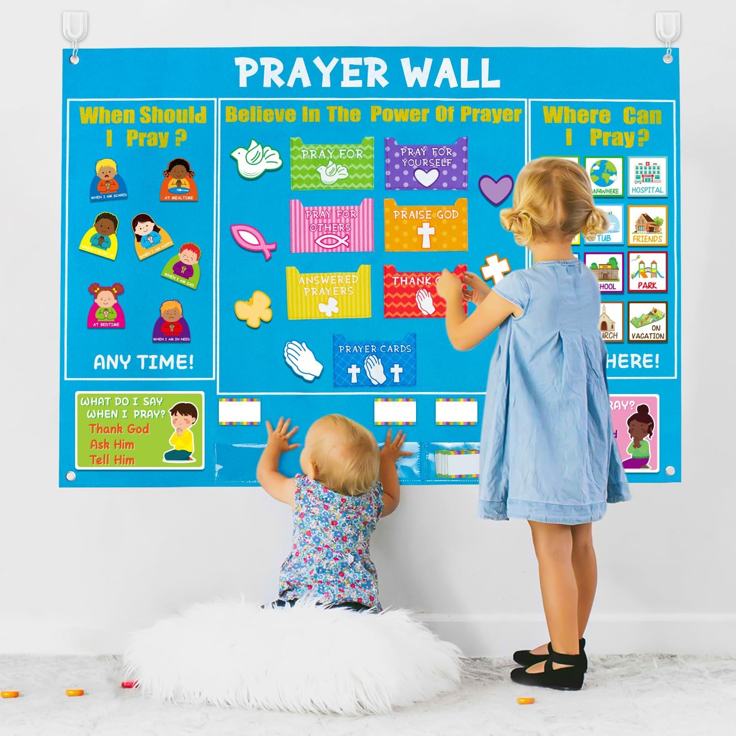 37Pcs Prayer Wall Felt Story Board Set with Prayer Story Card Christian Activity For Kids claimedbygoddesigns