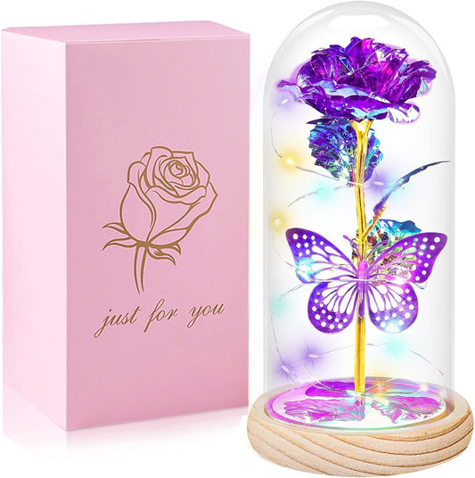 Flower with Butterfly in glass Dome Christian Mother's Day Gift claimedbygoddesigns