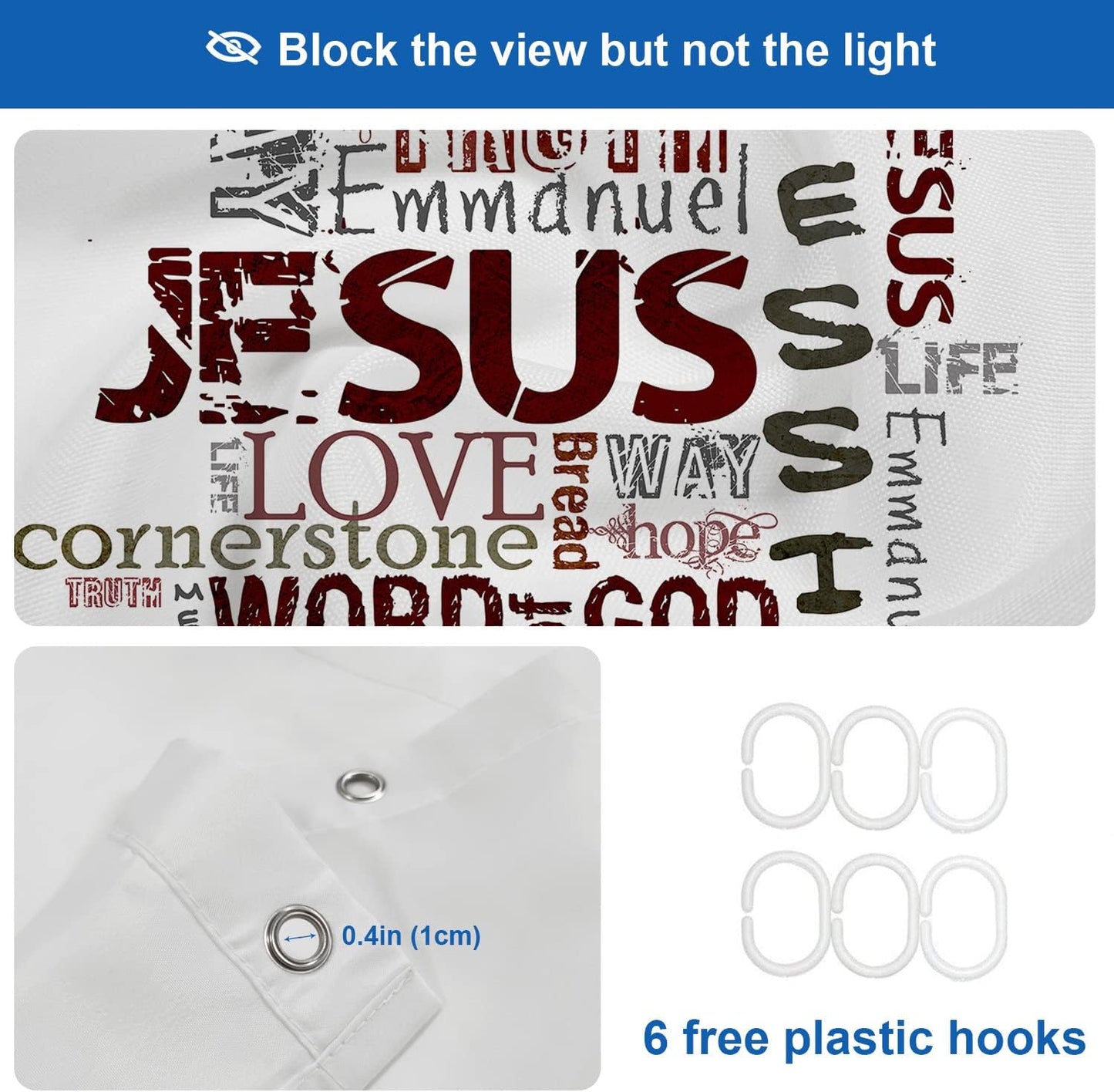 Jesus Christian Shower Curtain claimedbygoddesigns