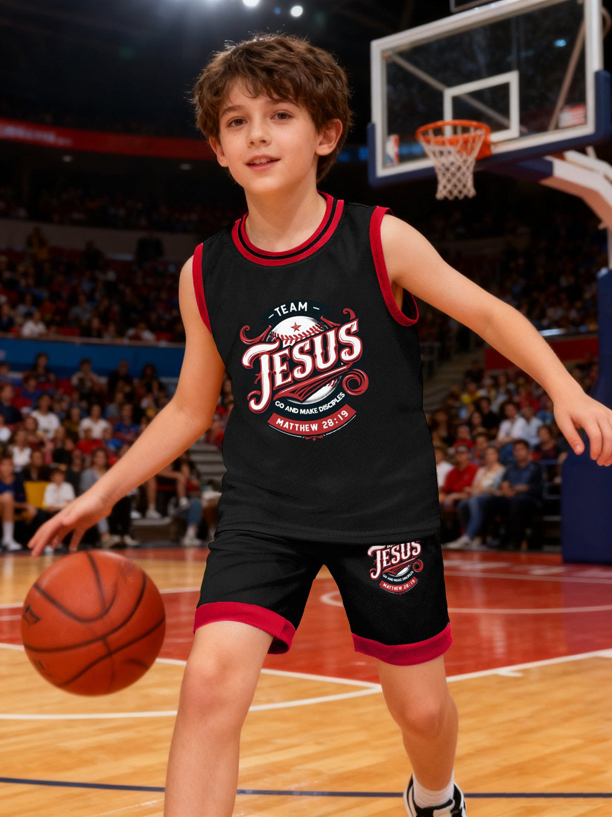Team Jesus Children's Christian Basketball Jersey Set