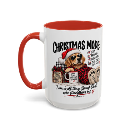 Christmas Mode: Jesus, Pajamas, Good Coffee Dog Coffee Mug