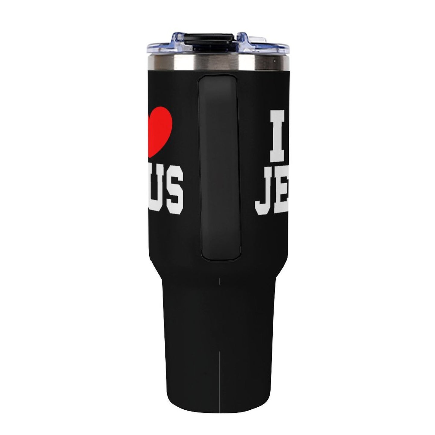 I Love Jesus 40oz Insulated Christian Tumbler with Handle and Straw