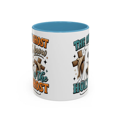 Accent Mug — "The Only Ghost I Know Is the Holy Ghost" Christian Halloween Coffee Cup