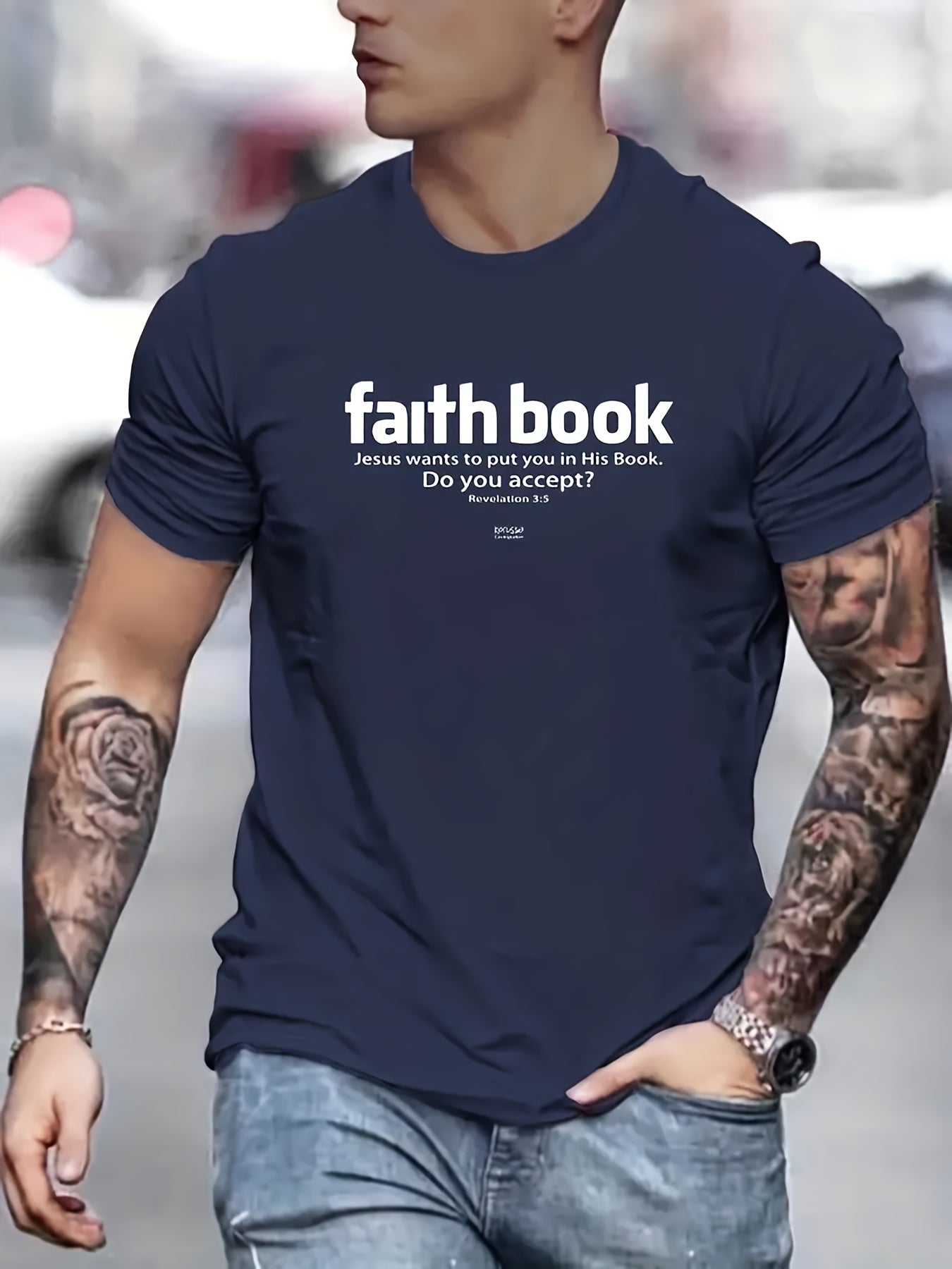 Faith Book: Jesus Wants To Put You In His Book Men's Christian T-shirt claimedbygoddesigns