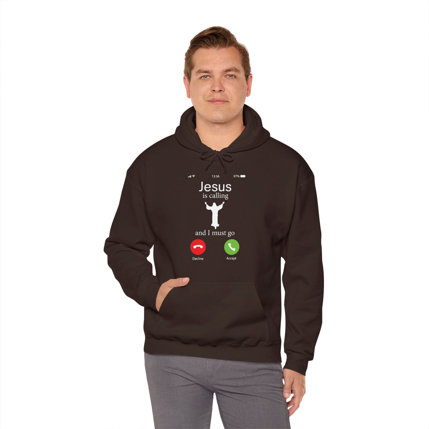 Jesus Is Calling And I Must Go Bible Emergency Numbers Funny  Unisex Christian Hooded Pullover Sweatshirt