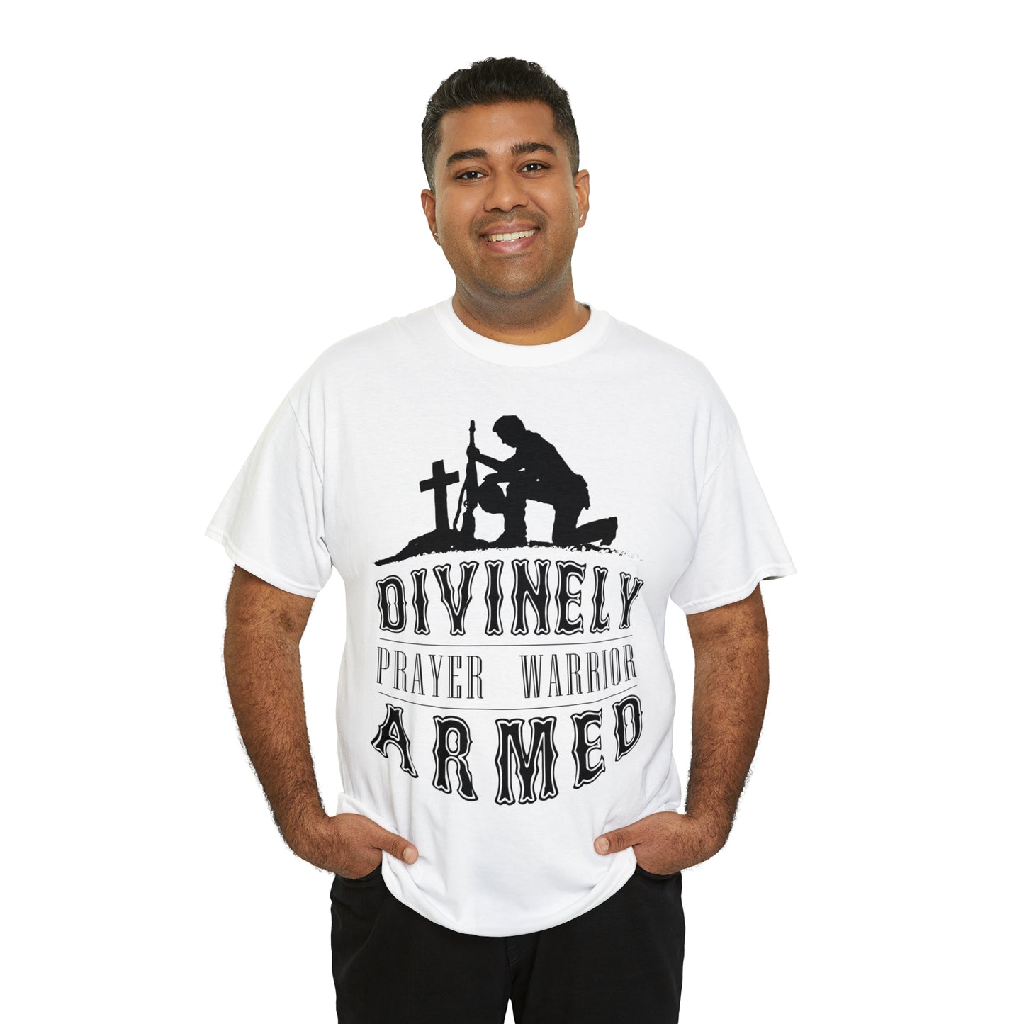 Divinely Armed Prayer Warrior Unisex Heavy Cotton Tee