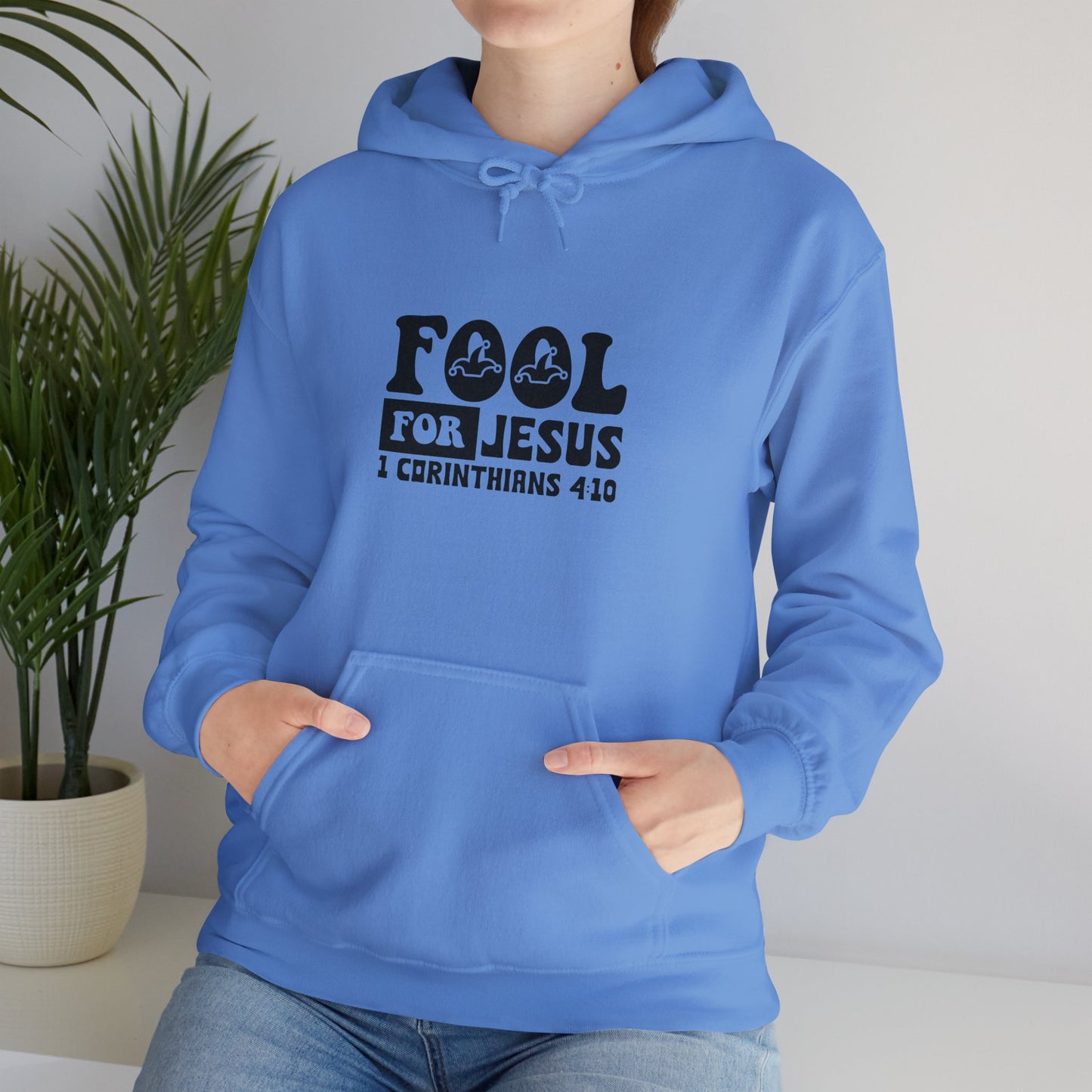 Fool For Jesus Funny Unisex Christian Hooded Pullover Sweatshirt