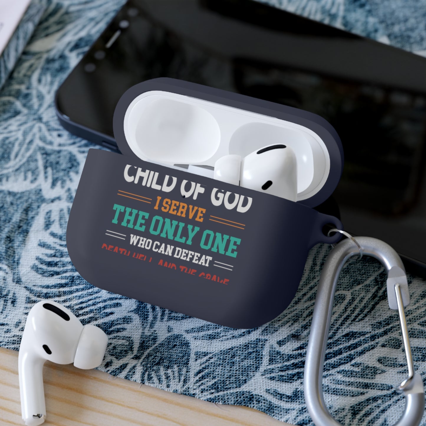 Child Of God I Serve The Only One Who Can Defeat Death Hell And The Grave Christian Airpod / Airpods Pro Case cover Printify