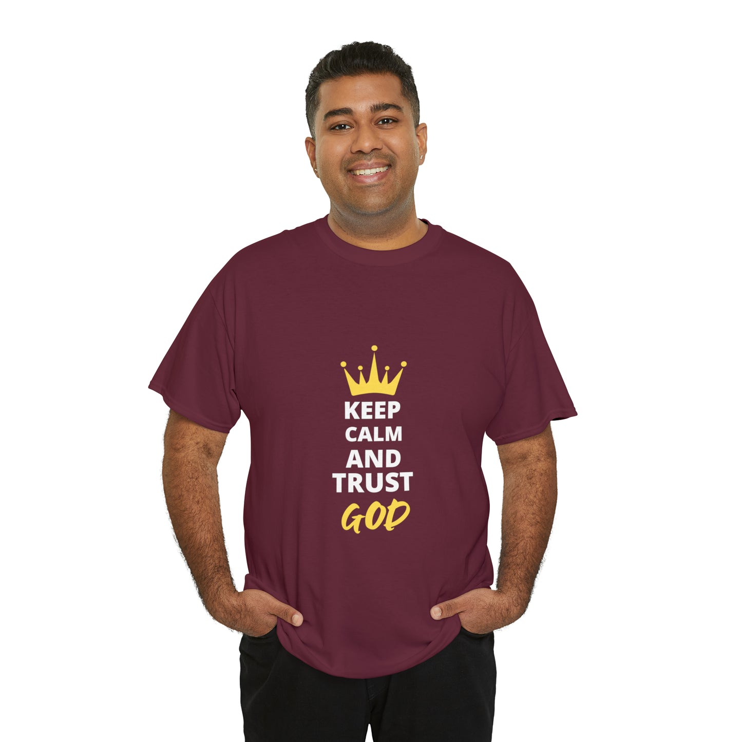 Keep Calm And Trust God Unisex Heavy Cotton Tee Printify