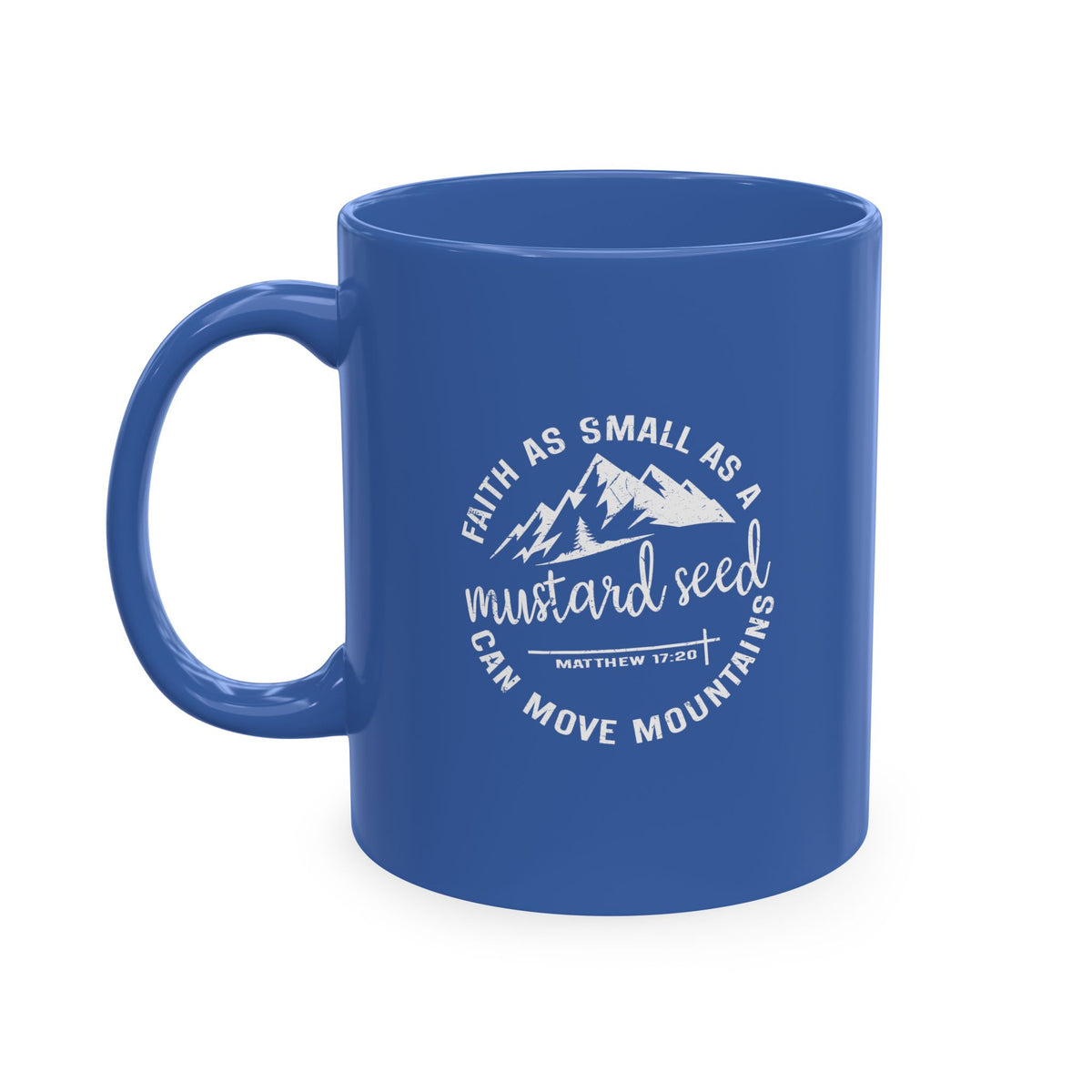 Mustard Christian Ceramic Mug — "Faith as Small as a Mustard Seed" Inspirational Coffee Cup