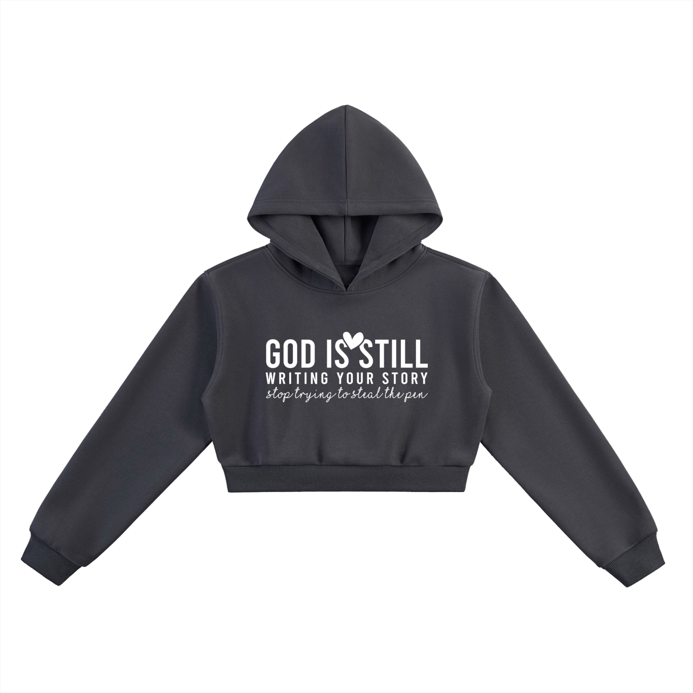 Trust Him He Is Still Writing Your Story Women's Christian Cropped Hooded Sweatshirt