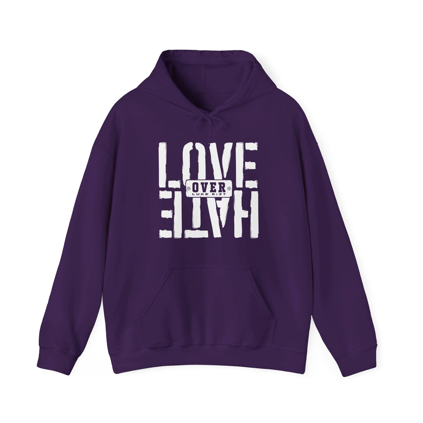 Love Over Hate Unisex Christian Pullover Hooded Sweatshirt