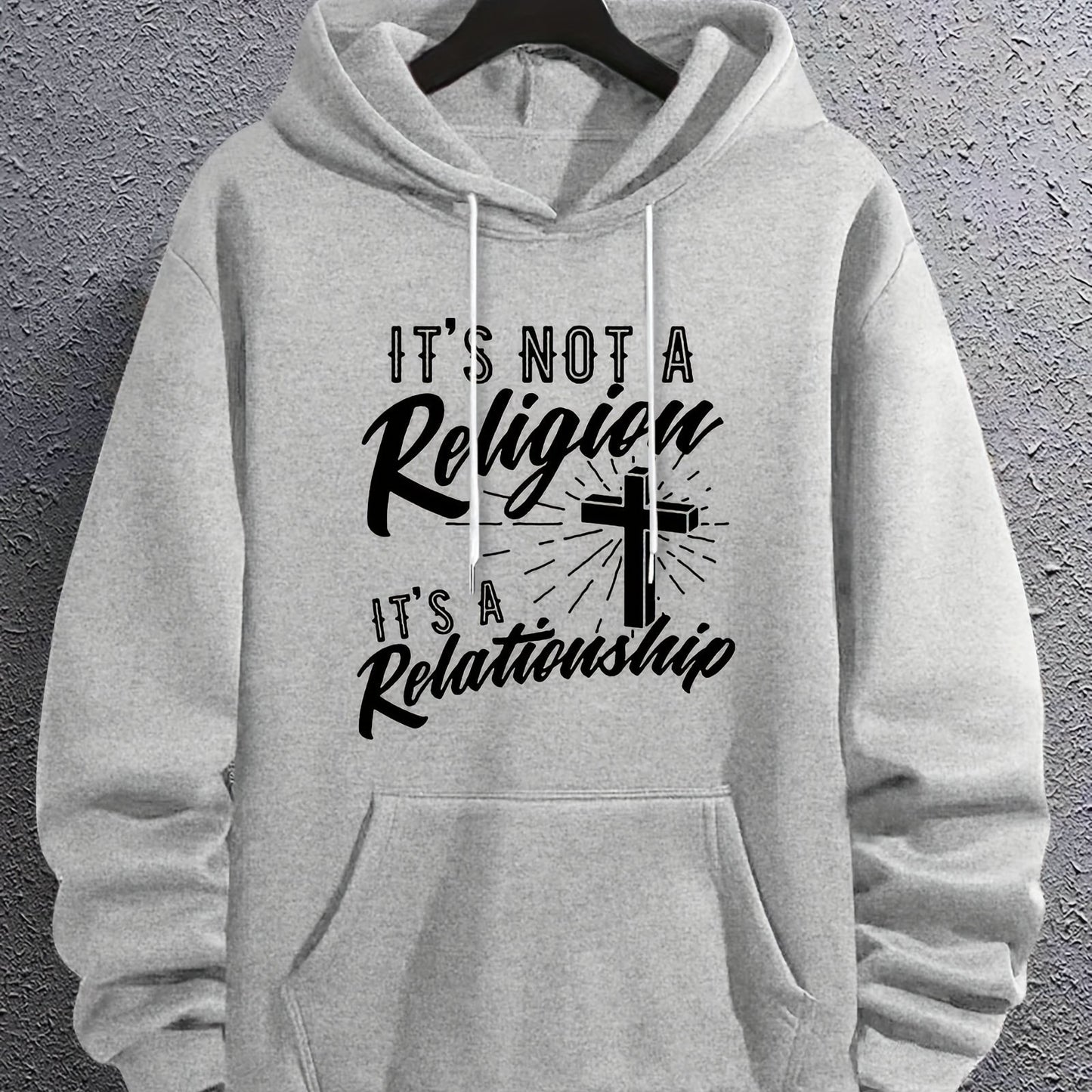 It's Not A Religion It's A Relationship Men's Christian Pullover Hooded Sweatshirt claimedbygoddesigns