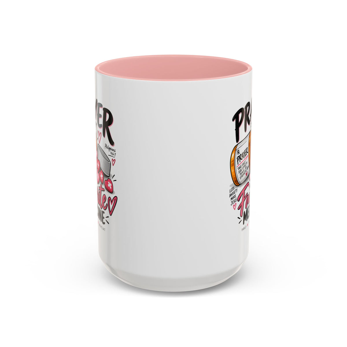 Prayer Is My Favorite Medicine Accent Coffee Mug – Inspirational Religious Gift