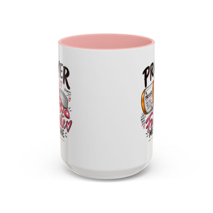 Prayer Is My Favorite Medicine Accent Coffee Mug – Inspirational Religious Gift