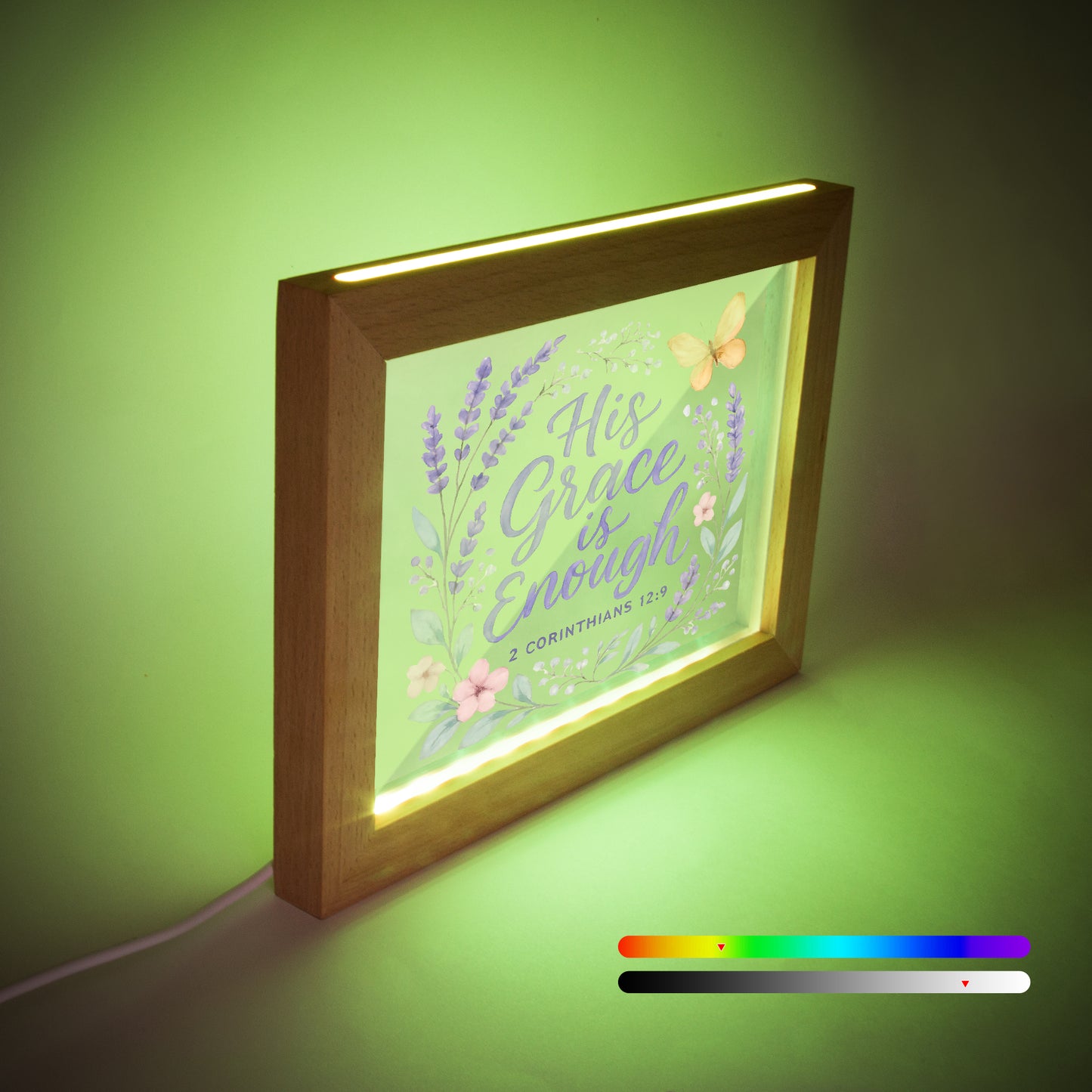 His Grace Is Enough Christian Wooden Framed Acrylic Ornament - ClaimedbyGodDesigns